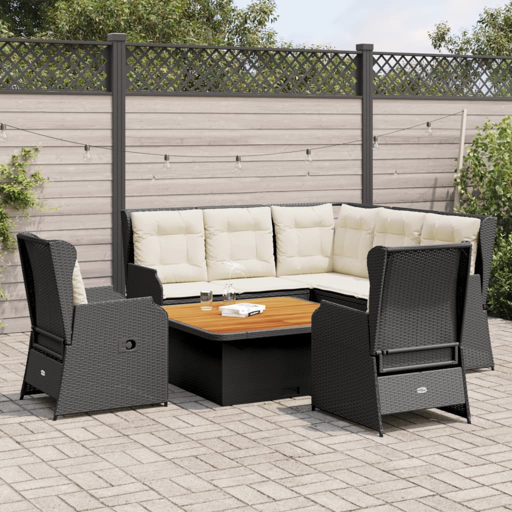 vidaXL 6-Piece Lounge Set with Cushions Poly Rattan Grey