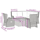 vidaXL 6-Piece Lounge Set with Cushions Poly Rattan Grey