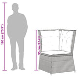 vidaXL 6-Piece Lounge Set with Cushions Poly Rattan Grey