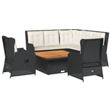vidaXL 6-Piece Lounge Set with Cushions Poly Rattan Grey