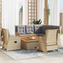 vidaXL 6-Piece Lounge Set with Cushions Poly Rattan Grey