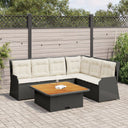 vidaXL 5-Piece Lounge Set with Cushions Poly Rattan Black