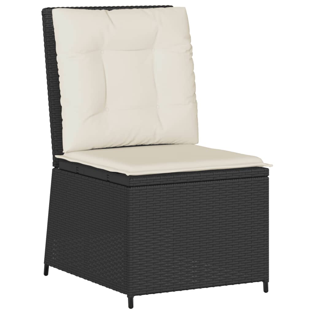 vidaXL 5-Piece Lounge Set with Cushions Poly Rattan Black