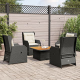 vidaXL 5-Piece Lounge Set with Cushions Poly Rattan Beige