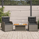 vidaXL 5-Piece Lounge Set with Cushions Poly Rattan Beige