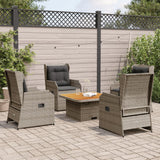 vidaXL 5-Piece Lounge Set with Cushions Poly Rattan Beige