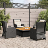 vidaXL 5-delige Loungeset met kussens poly rattan beige