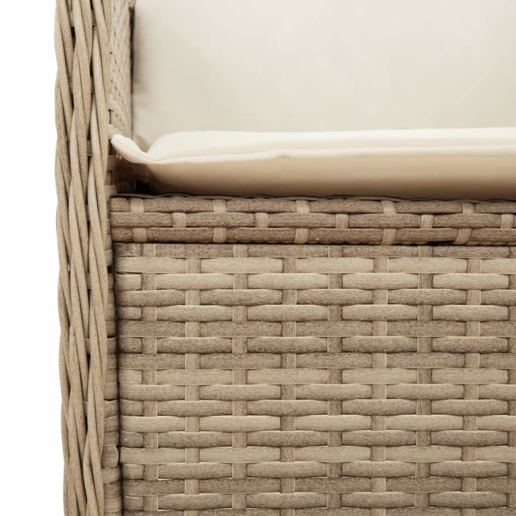 vidaXL 5-delige Loungeset met kussens poly rattan beige