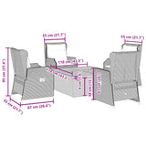 vidaXL 5-delige Loungeset met kussens poly rattan beige