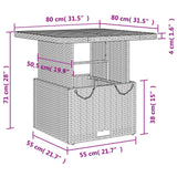 vidaXL 3-delige Bistroset met kussens poly rattan zwart