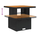 vidaXL 3-delige Bistroset met kussens poly rattan zwart