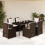 vidaXL 3-delige Tuinset met kussens poly rattan zwart
