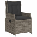 vidaXL 3-delige Tuinset met kussens poly rattan zwart