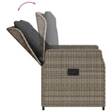 vidaXL 3-delige Tuinset met kussens poly rattan zwart