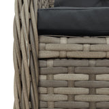 vidaXL 3-delige Tuinset met kussens poly rattan zwart