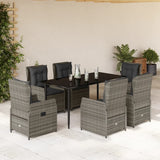 vidaXL 3-delige Tuinset met kussens poly rattan zwart