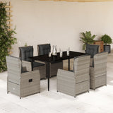vidaXL 3-delige Tuinset met kussens poly rattan zwart
