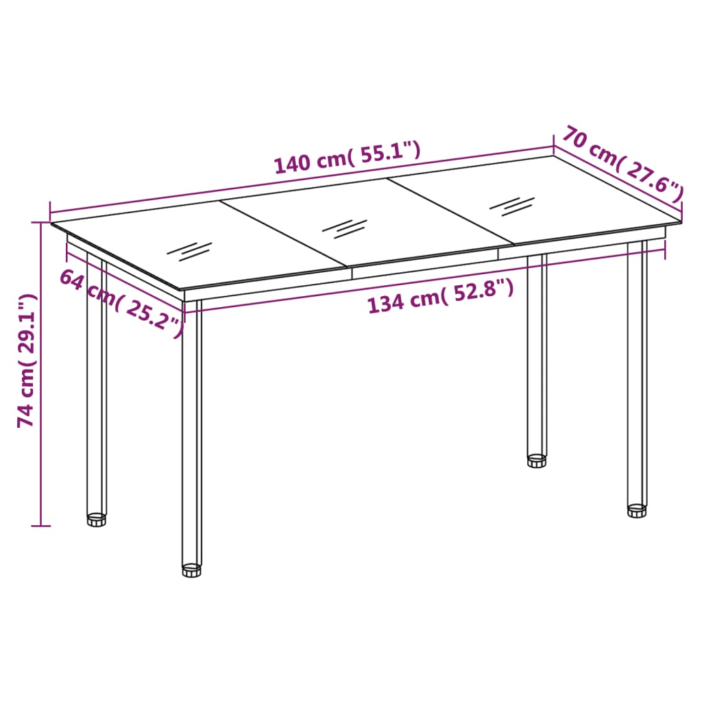 vidaXL 3-delige Tuinset met kussens poly rattan zwart