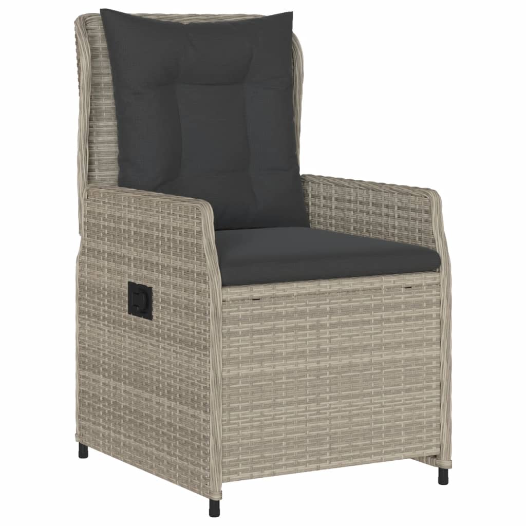 vidaXL 3-delige Tuinset met kussens poly rattan zwart