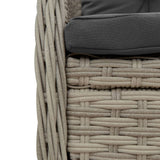 vidaXL 3-delige Tuinset met kussens poly rattan zwart