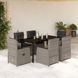 vidaXL 3-delige Tuinset met kussens poly rattan zwart