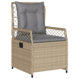 vidaXL 3-delige Tuinset met kussens poly rattan zwart