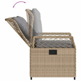 vidaXL 3-delige Tuinset met kussens poly rattan zwart