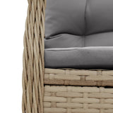 vidaXL 3-delige Tuinset met kussens poly rattan zwart