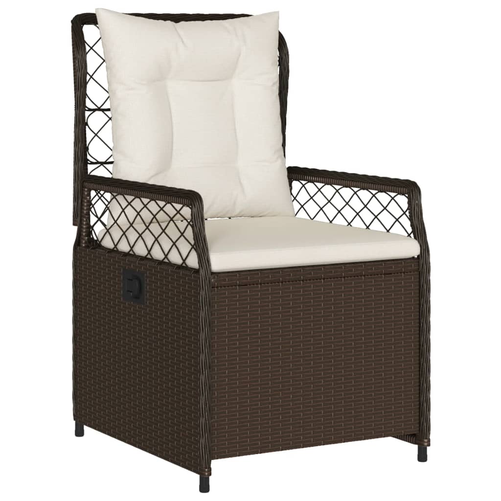 vidaXL 7-delige Tuinset met kussens poly rattan zwart
