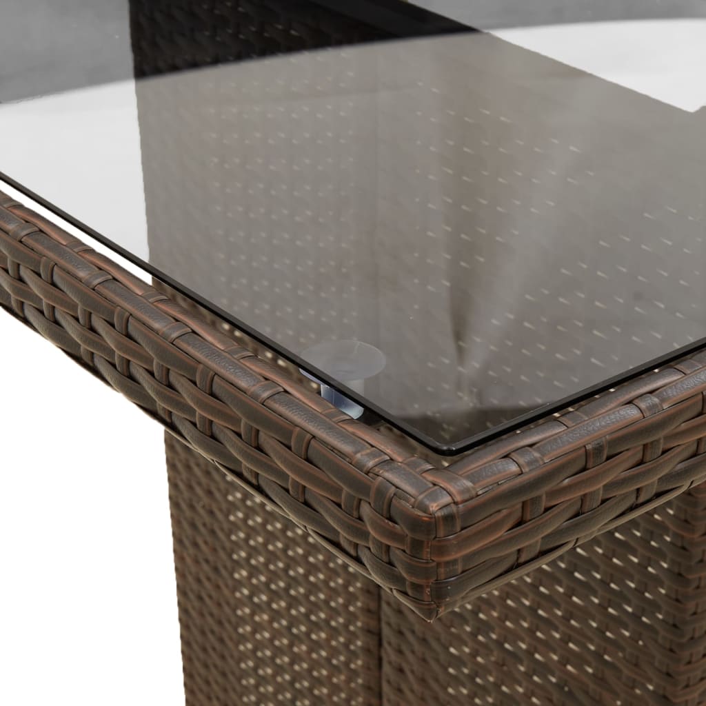 vidaXL 7-delige Tuinset met kussens poly rattan zwart