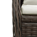 vidaXL 3-delige Tuinset met kussens poly rattan zwart