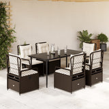 vidaXL 3-delige Tuinset met kussens poly rattan zwart