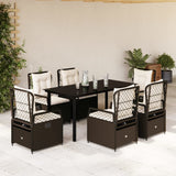 vidaXL 3-delige Tuinset met kussens poly rattan zwart