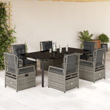 vidaXL 3-delige Tuinset met kussens poly rattan zwart