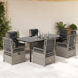 vidaXL 3-delige Tuinset met kussens poly rattan zwart