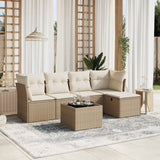 vidaXL 5-delige Loungeset met kussens poly rattan zwart