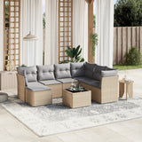 vidaXL 7-Piece Lounge Set with Cushions Poly Rattan Black