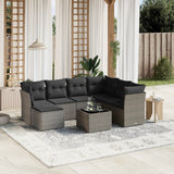 vidaXL 7-Piece Lounge Set with Cushions Poly Rattan Black