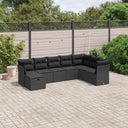 vidaXL 8-delige Loungeset met kussens poly rattan zwart
