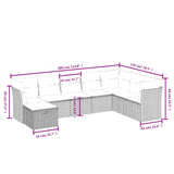 vidaXL 8-delige Loungeset met kussens poly rattan zwart