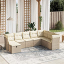 vidaXL 8-delige Loungeset met kussens poly rattan zwart