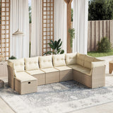 vidaXL 8-delige Loungeset met kussens poly rattan zwart