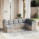 vidaXL 8-delige Loungeset met kussens poly rattan zwart