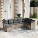 vidaXL 8-delige Loungeset met kussens poly rattan zwart