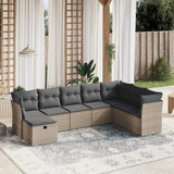 vidaXL 8-delige Loungeset met kussens poly rattan zwart