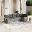 vidaXL 7-delige Loungeset met kussens poly rattan zwart
