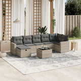 vidaXL 7-delige Loungeset met kussens poly rattan zwart