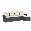 vidaXL 5-Piece Lounge Set with Cushions Poly Rattan Black