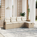 vidaXL 5-Piece Lounge Set with Cushions Poly Rattan Black