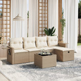 vidaXL 5-Piece Lounge Set with Cushions Poly Rattan Black